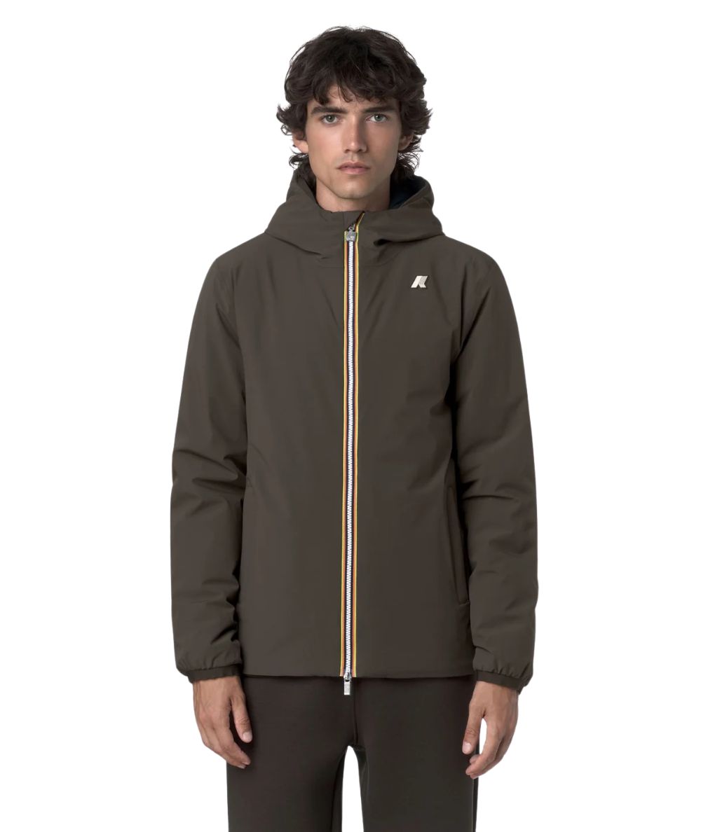 K-Way Piumino Reversibile Jack St Warm Double K6128VW Verde Blu Scuro