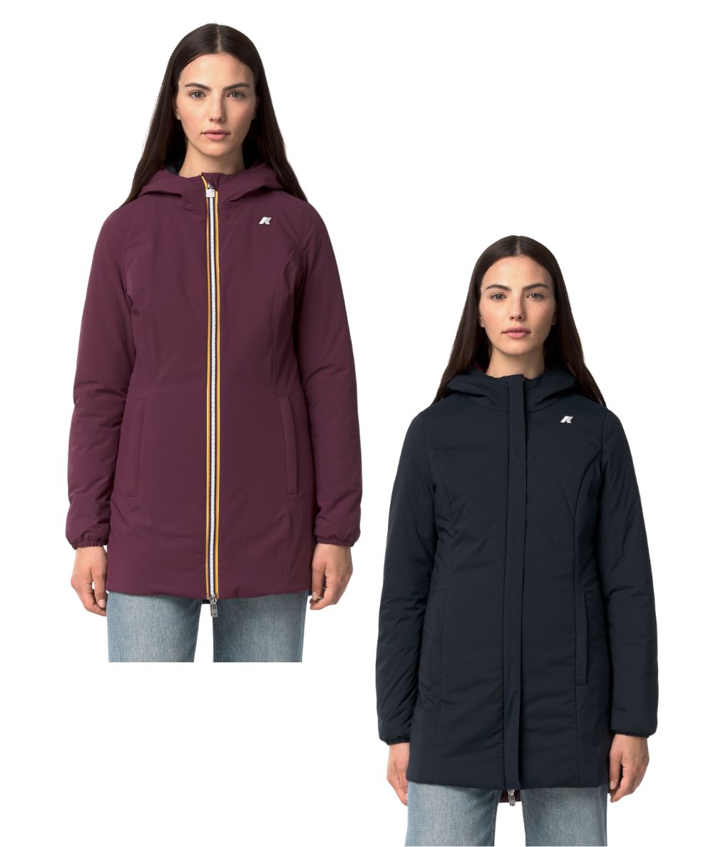 K-Way Piumino Reversibile Mid Denise St Warm Double K6128UW Malva Blu