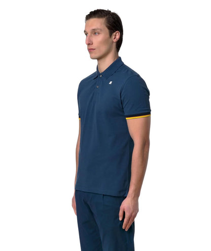K-Way Polo Vincent in Cotone Piquet K1125BW Blu