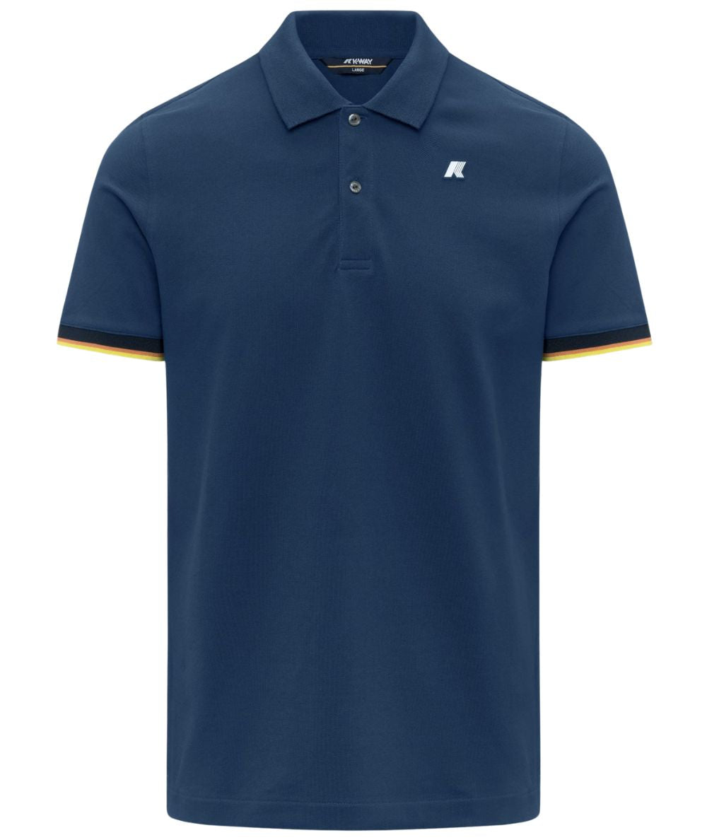 K-Way Polo Vincent in Cotone Piquet K1125BW Blu