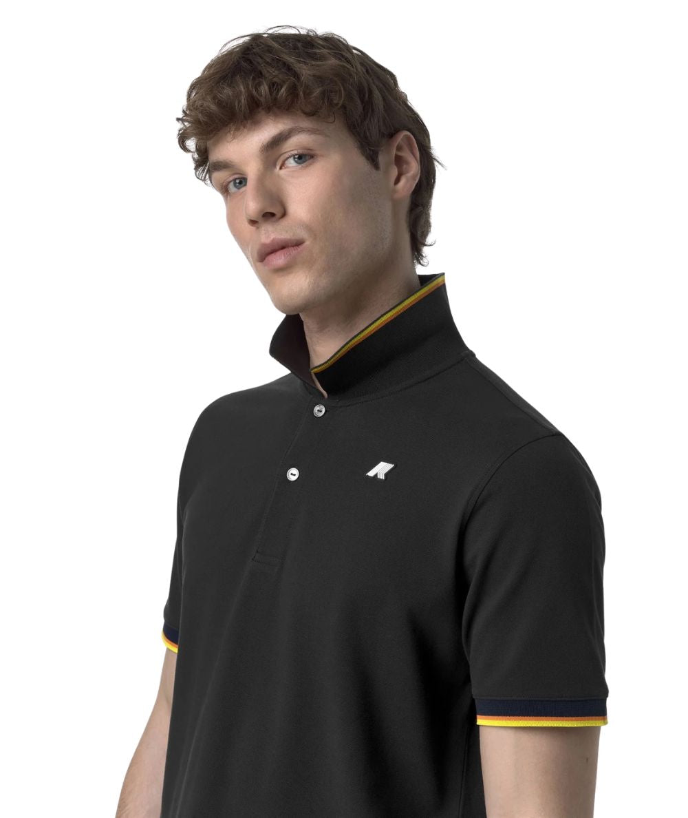 K-Way Polo Vincent in Cotone Piquet K1125BW Nero
