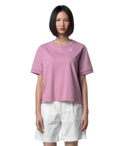 K-Way T-shirt Boxy in Jersey di Cotone Selune K2148EW Violetta