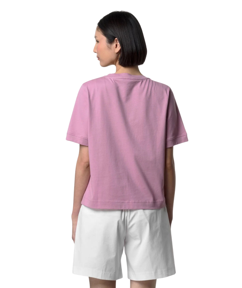 K-Way T-shirt Boxy in Jersey di Cotone Selune K2148EW Violetta