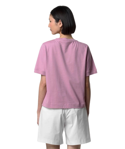 K-Way T-shirt Boxy in Jersey di Cotone Selune K2148EW Violetta