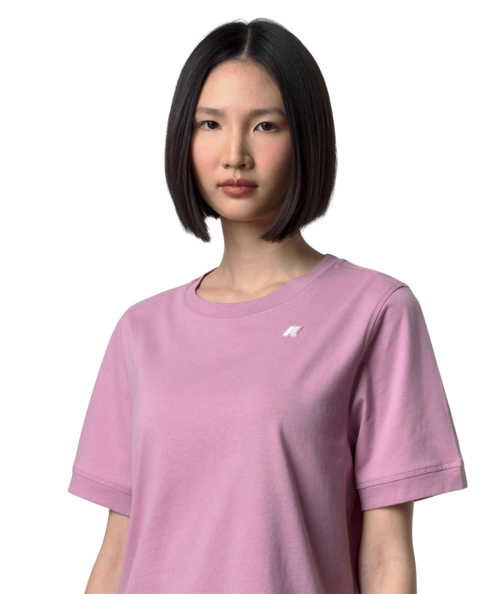 K-Way T-shirt Boxy in Jersey di Cotone Selune K2148EW Violetta