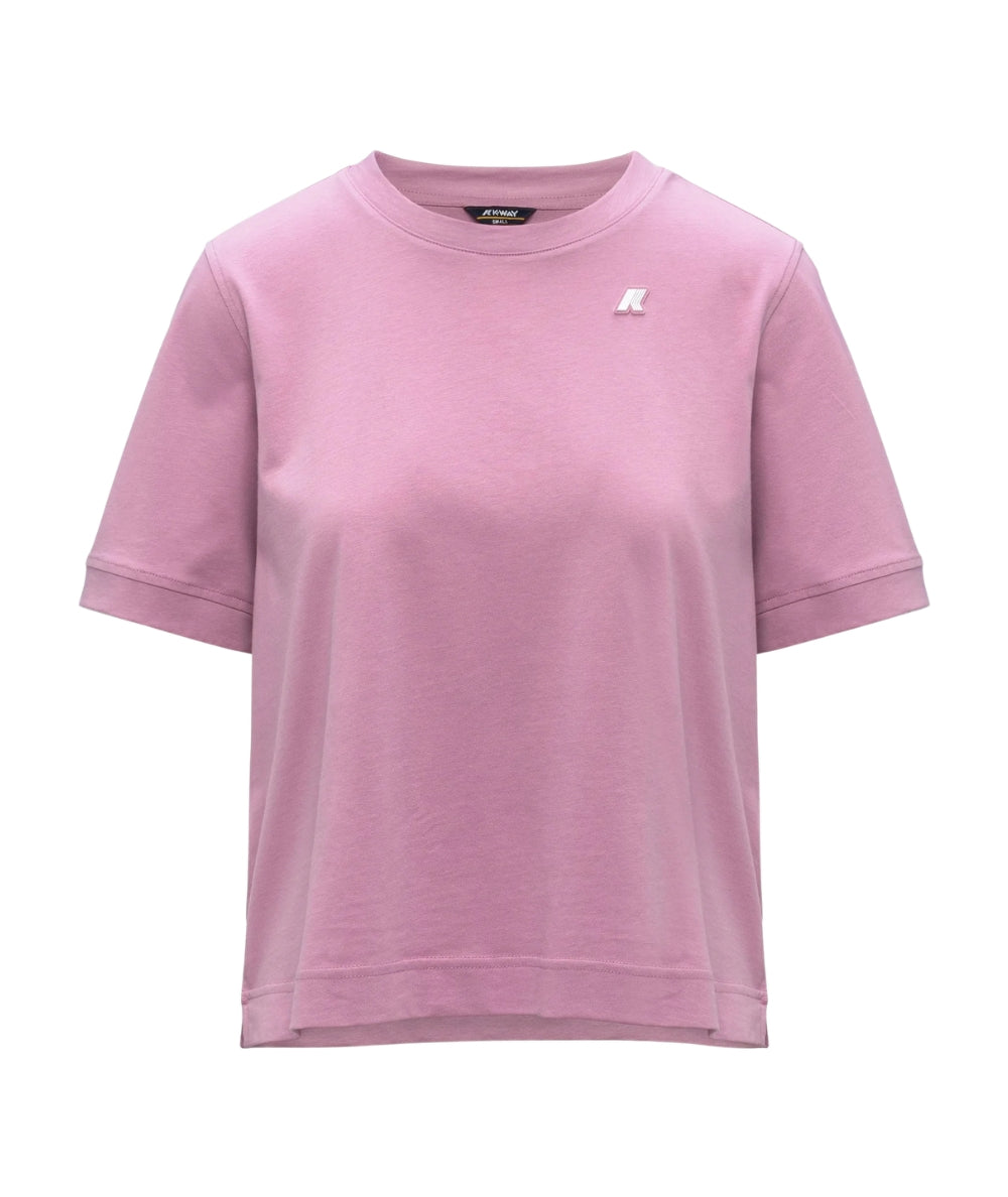 K-Way T-shirt Boxy in Jersey di Cotone Selune K2148EW Violetta