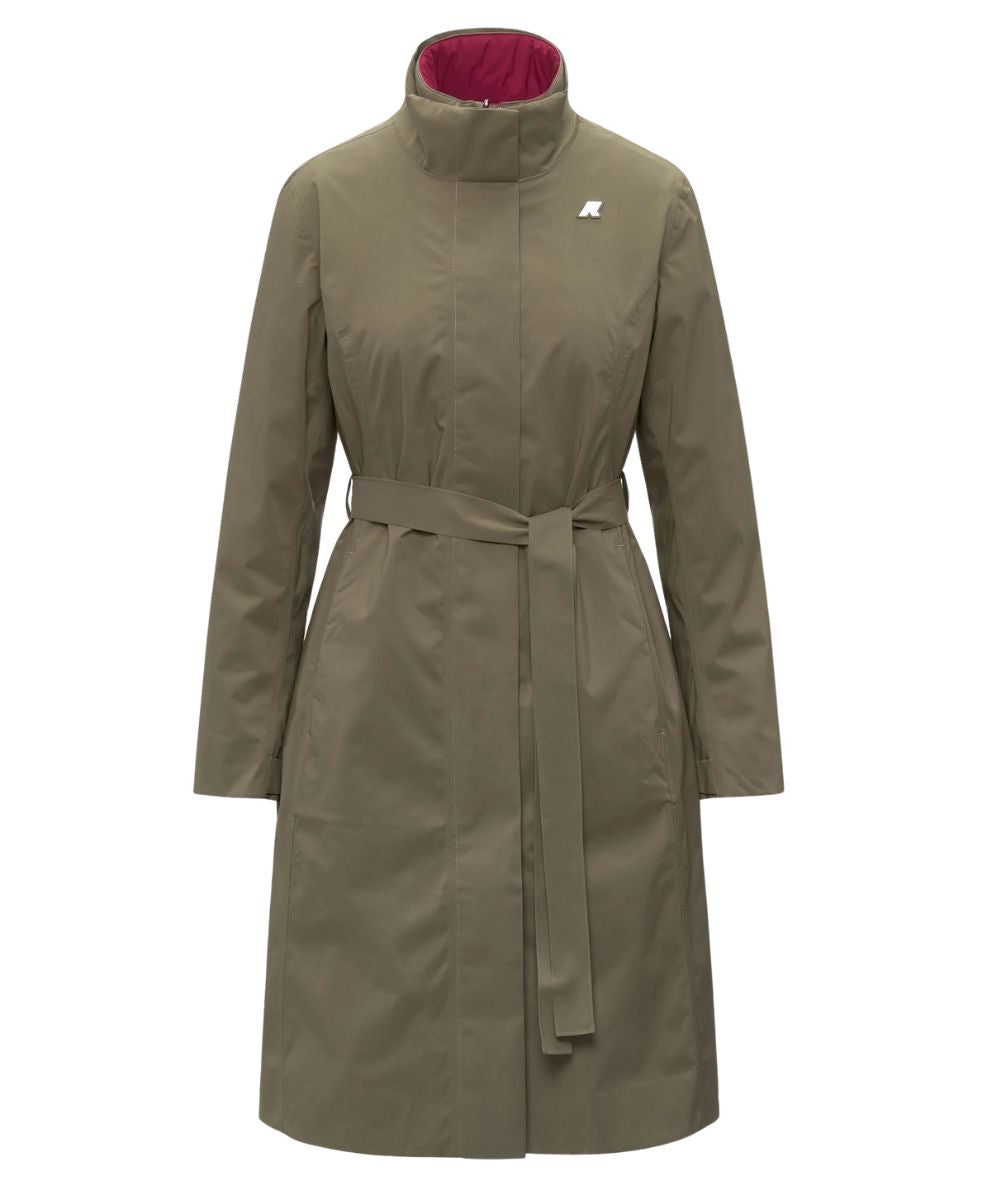 K-Way Trench Lungo Miranda 3IN1 K2161CW Verde Militare Rosso