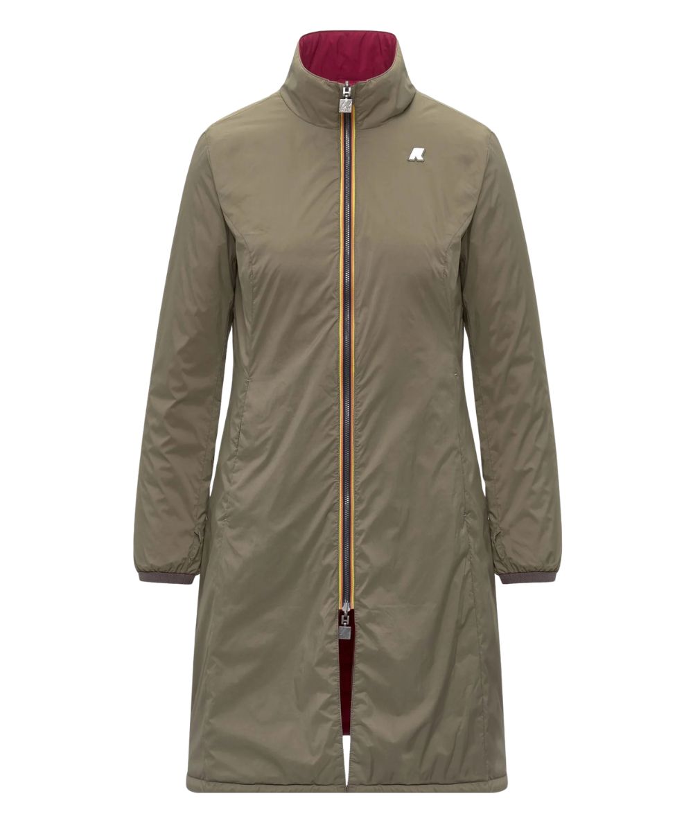 K-Way Trench Lungo Miranda 3IN1 K2161CW Verde Militare Rosso