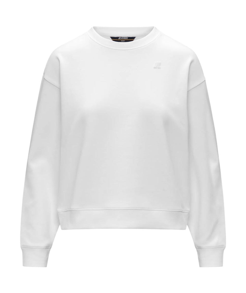 K-way Felpa Girocollo Loizelle Interlock K3157CW Bianco