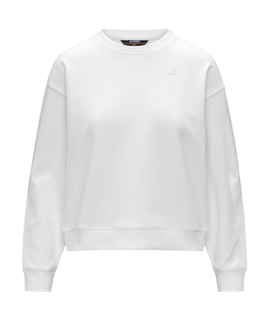 K-way Felpa Girocollo Loizelle Interlock K3157CW Bianco
