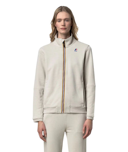 K-way Felpa a Collo Alto in Misto Cotone Pepin Poly Cotton K1126IW Beige