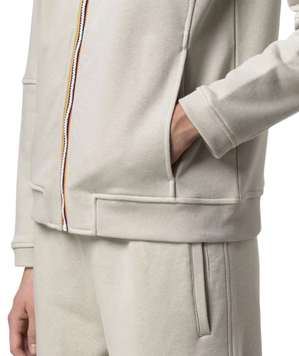 K-way Felpa a Collo Alto in Misto Cotone Pepin Poly Cotton K1126IW Beige