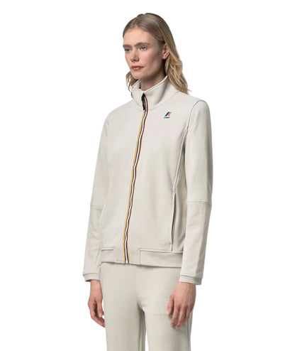 K-way Felpa a Collo Alto in Misto Cotone Pepin Poly Cotton K1126IW Beige