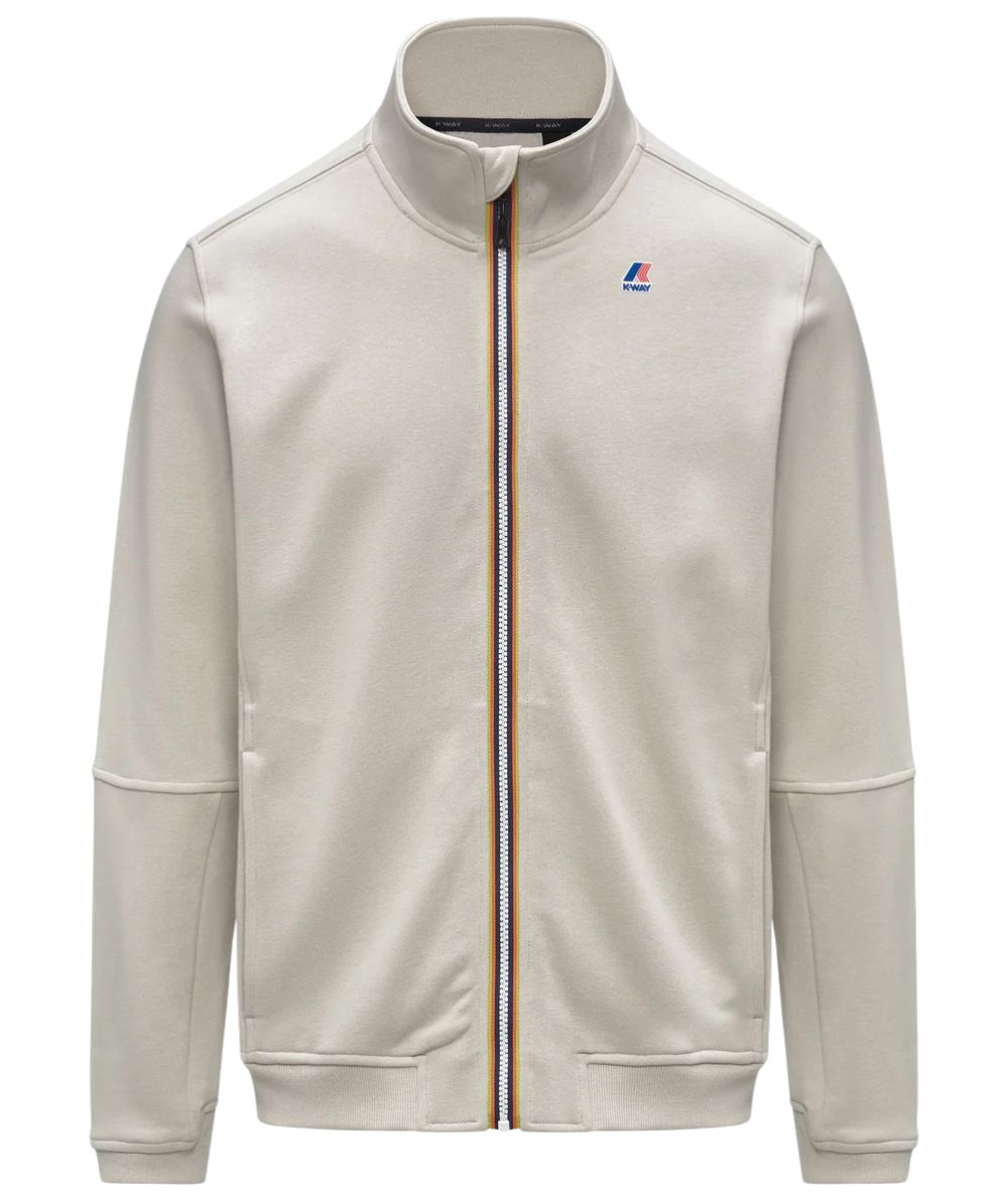 K-way Felpa a Collo Alto in Misto Cotone Pepin Poly Cotton K1126IW Beige