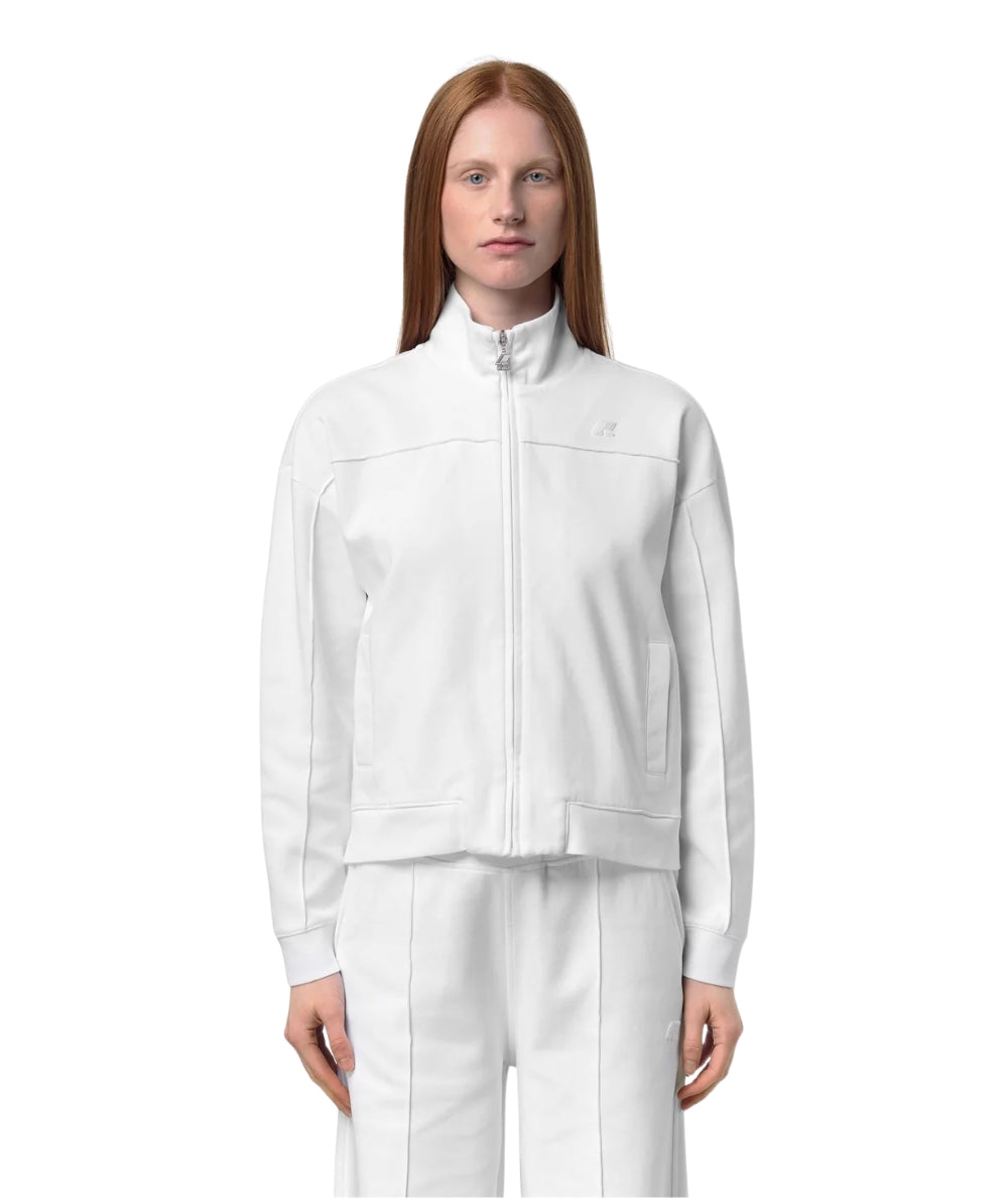 K-way Felpa con Collo Alto in Interlock Arvinne K3157DW Bianco