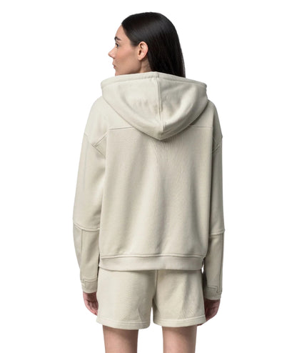 K-way Felpa con Zip e Cappuccio Lara Poly Cotton K4146GW Beige