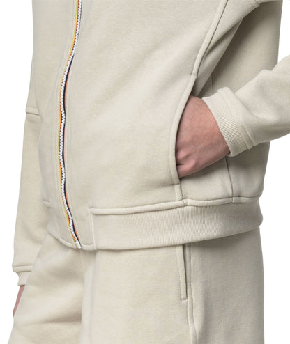 K-way Felpa con Zip e Cappuccio Lara Poly Cotton K4146GW Beige