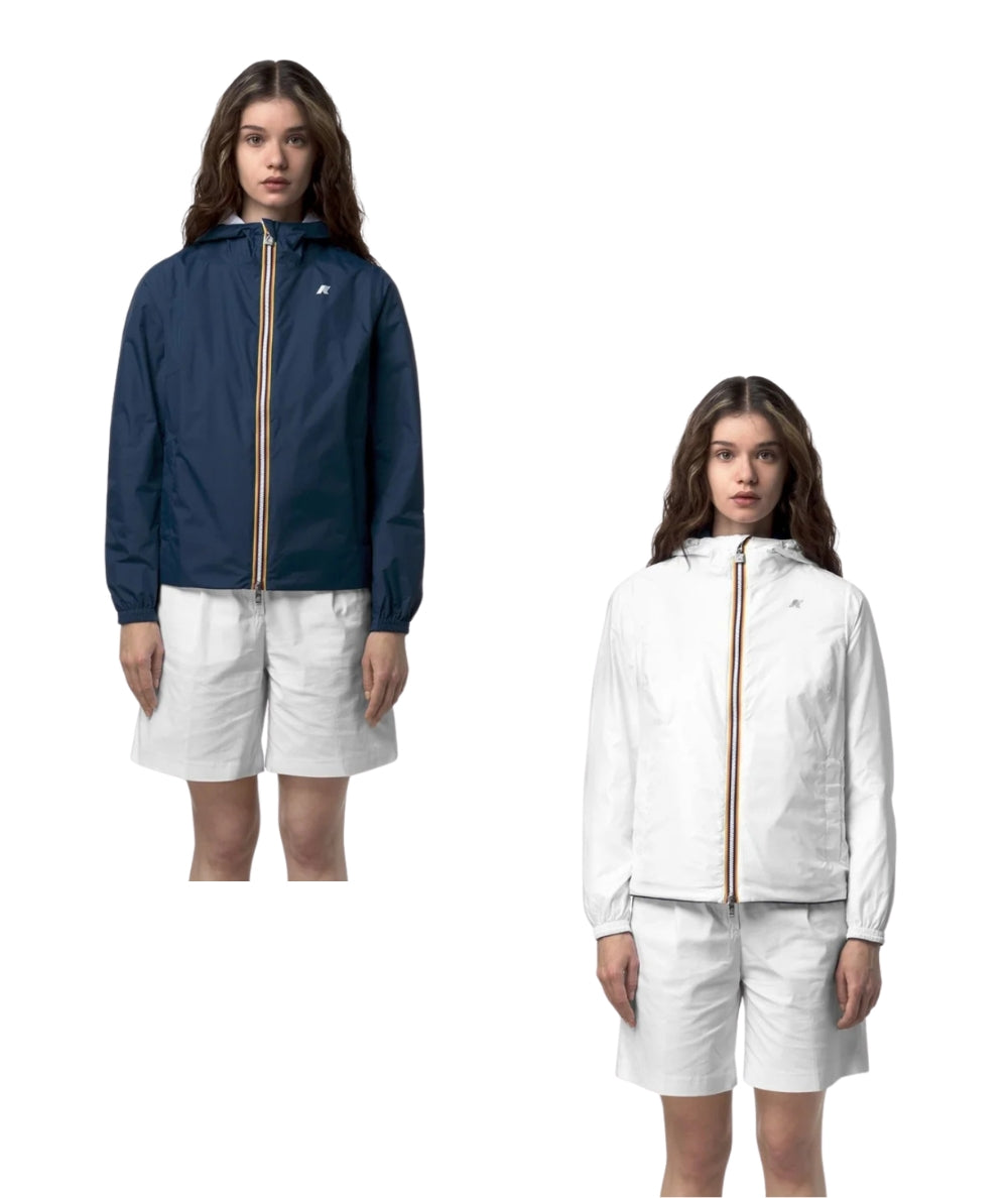 K-way Giacca Corta Reversibile Lil 2.0 Plus Double Blu Bianco