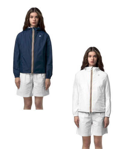 K-way Giacca Corta Reversibile Lil 2.0 Plus Double Blu Bianco