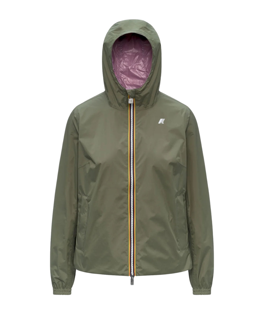 K-way Giacca Corta Reversibile Lil 2.0 Plus Double Verde Lilla 
