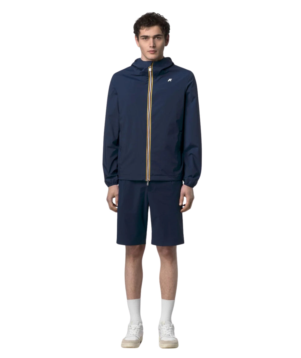 K-way Giacca Corta con Cappuccio Jack Stretch Nylon Jersey K3123UW Blu