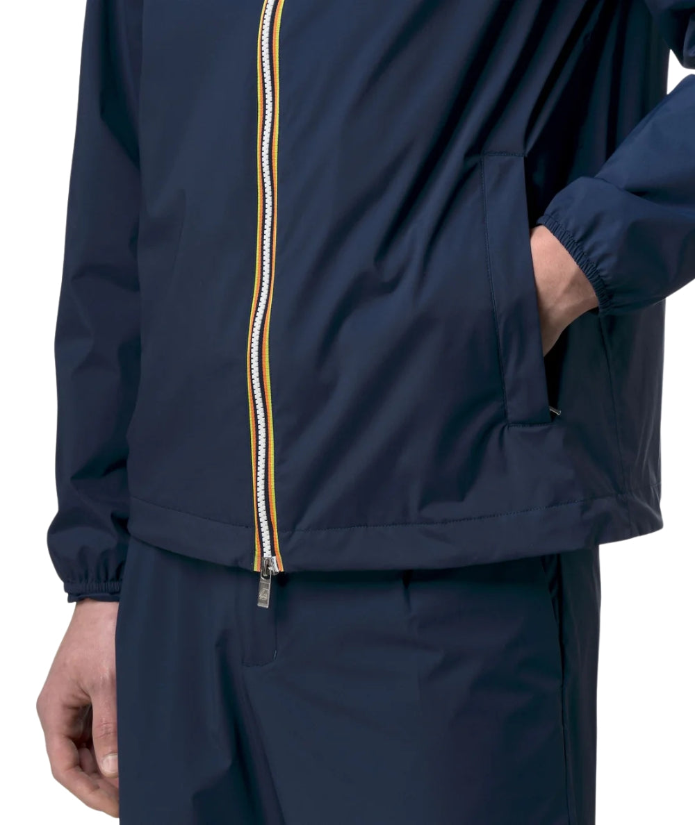 K-way Giacca Corta con Cappuccio Jack Stretch Nylon Jersey K3123UW Blu