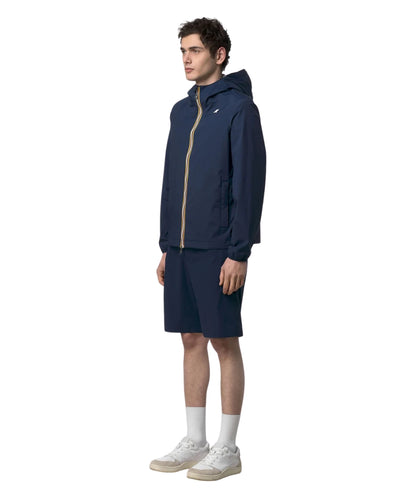 K-way Giacca Corta con Cappuccio Jack Stretch Nylon Jersey K3123UW Blu