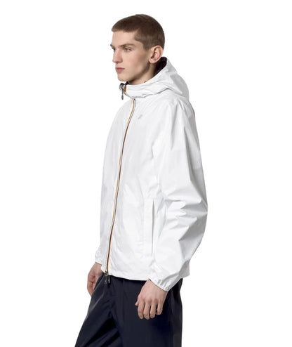 K-way Giacca Corta con Cappuccio Jake Plus 2 Double K2124EW Bianco Blu