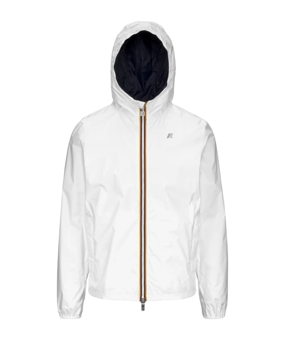 K-way Giacca Corta con Cappuccio Jake Plus 2 Double K2124EW Bianco Blu