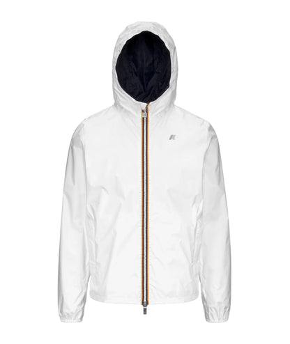K-way Giacca Corta con Cappuccio Jake Plus 2 Double K2124EW Bianco Blu