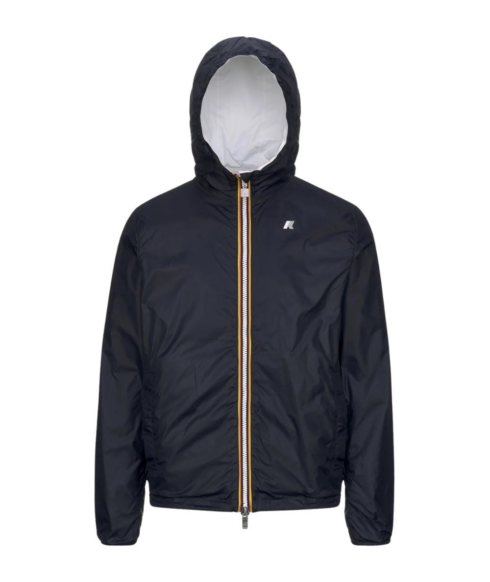 K-way Giacca Corta con Cappuccio Jake Plus 2 Double K2124EW Bianco Blu