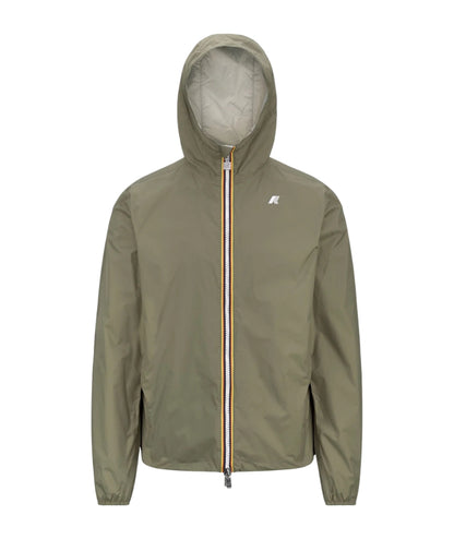 K-way Giacca Corta con Cappuccio Jake Plus 2 Double K2124EW Verde Beige