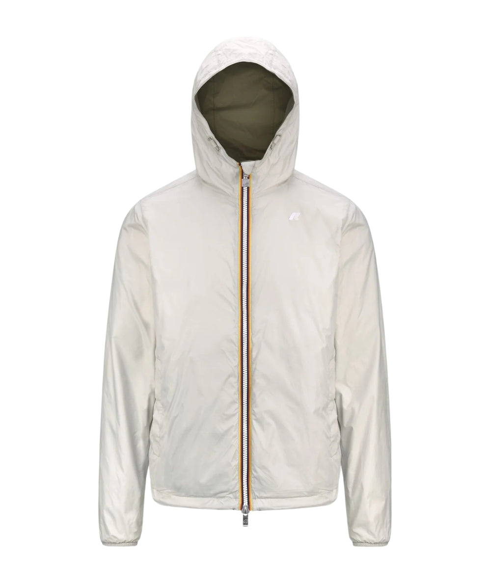 K-way Giacca Corta con Cappuccio Jake Plus 2 Double K2124EW Verde Beige