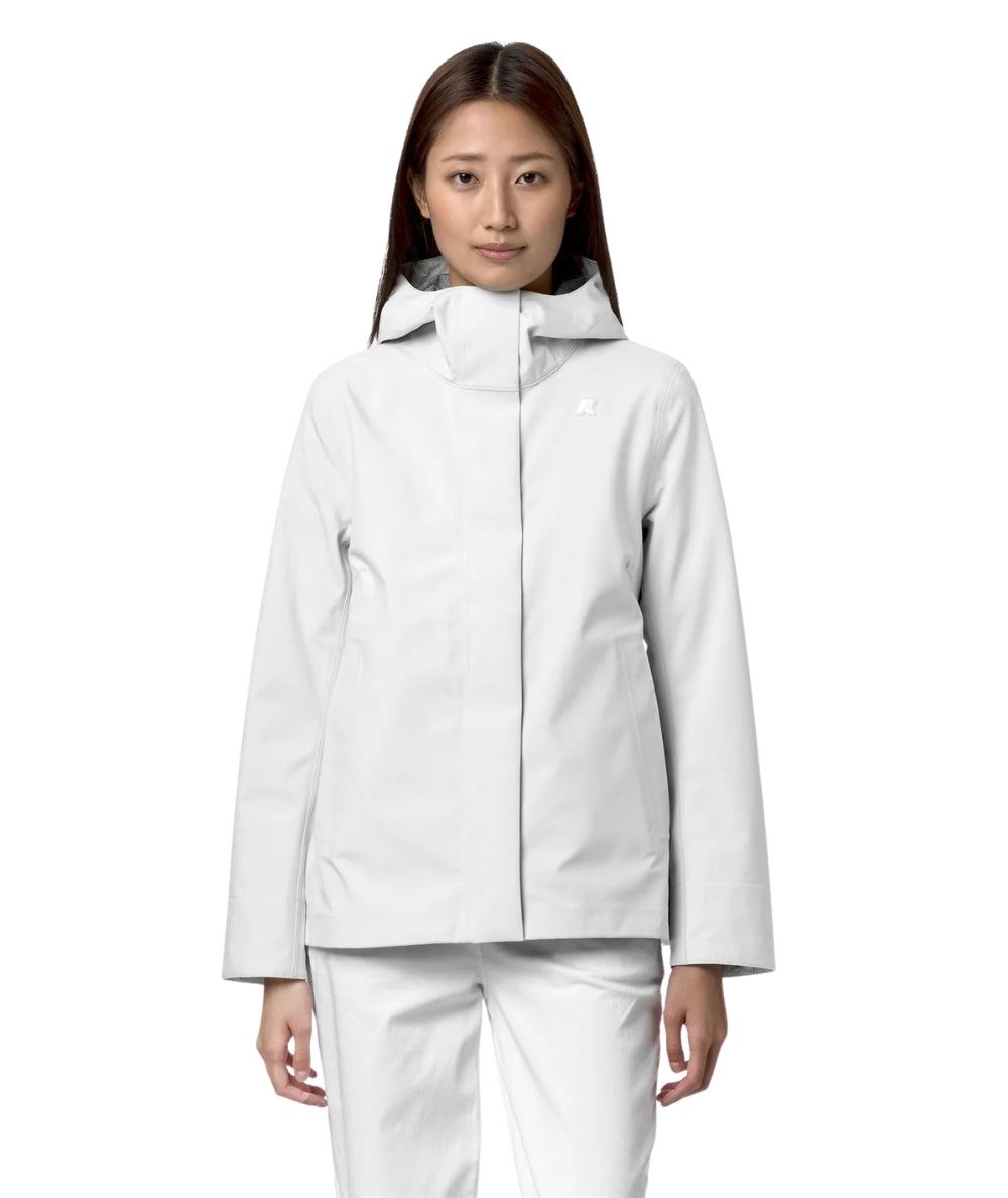 K-way Giacca Corta e Svasata Madalina Bonded K3127GW Bianco