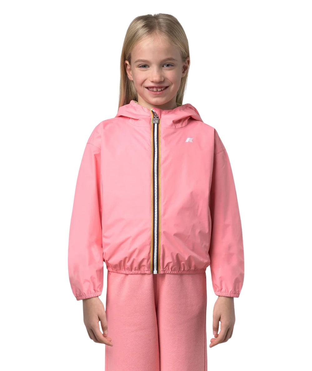 K-way Giacca Reversibile con Cappuccio P. Laurette K41337W Rosa Giallo