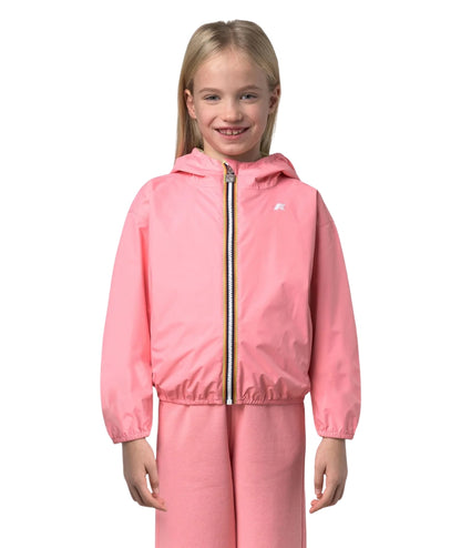 K-way Giacca Reversibile con Cappuccio P. Laurette K41337W Rosa Giallo