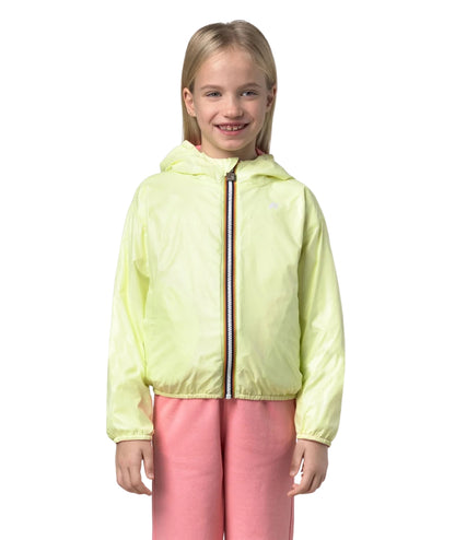 K-way Giacca Reversibile con Cappuccio P. Laurette K41337W Rosa Giallo