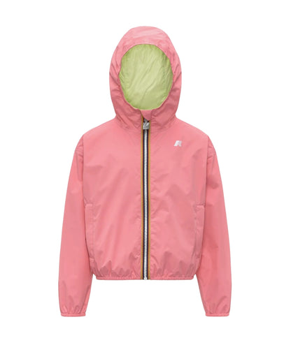 K-way Giacca Reversibile con Cappuccio P. Laurette K41337W Rosa Giallo