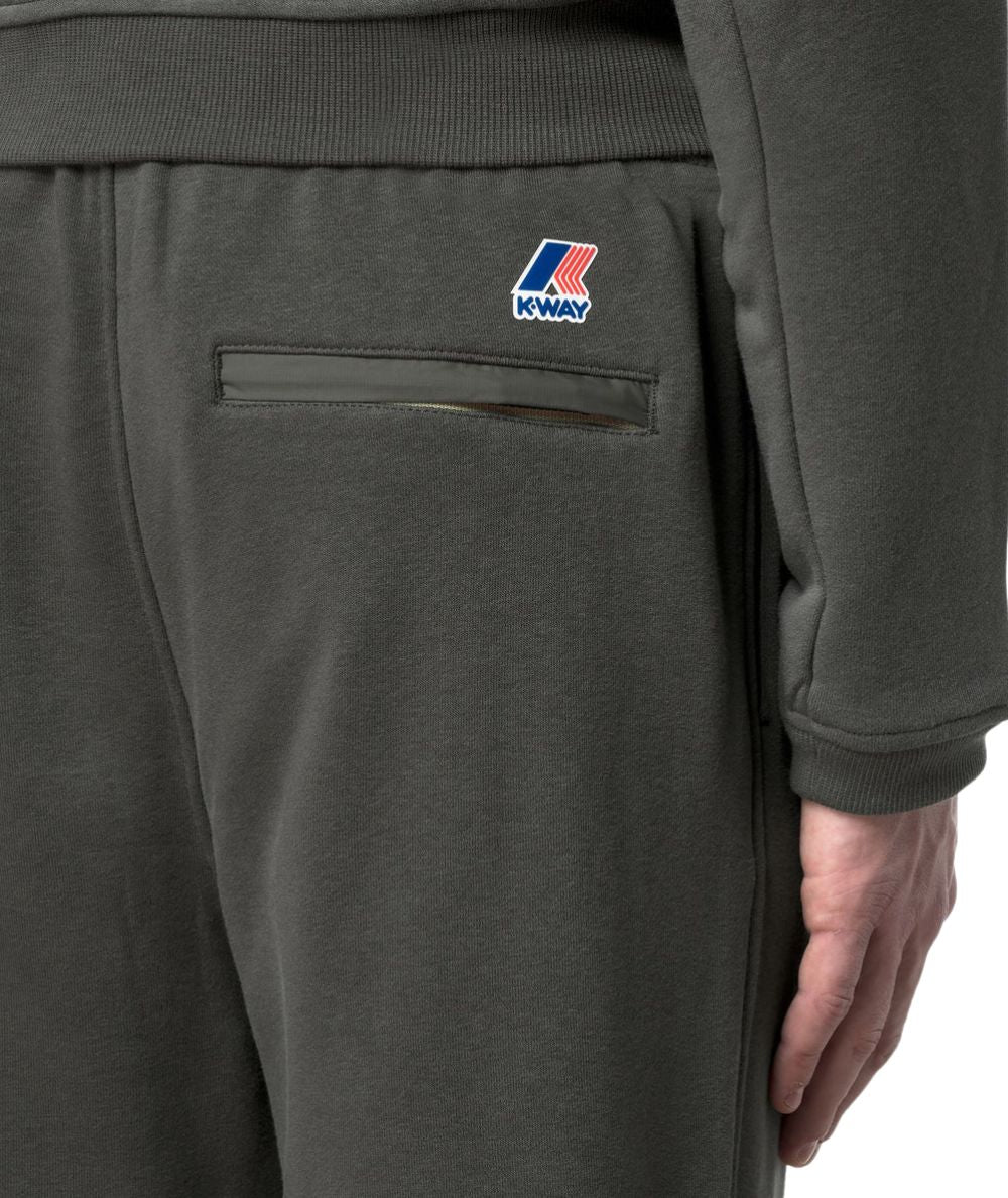K-way Pantaloni in Felpa Philibert Poly Cotton K3134EW Verde Scuro