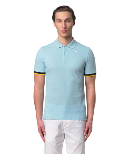 K-way Polo Vincent in Cotone Piquet K1125BW Azzurro