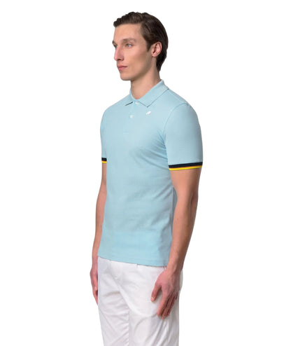 K-way Polo Vincent in Cotone Piquet K1125BW Azzurro