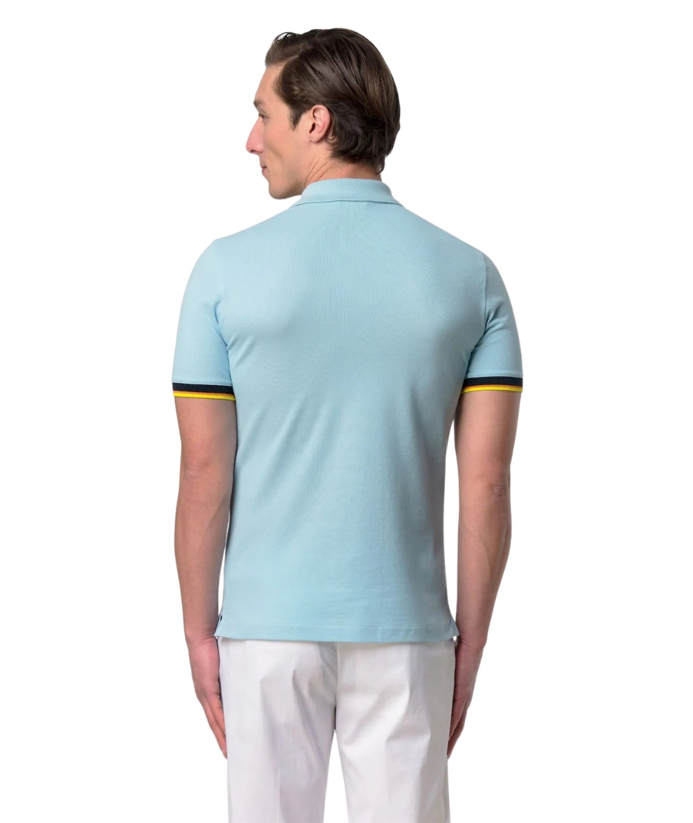 K-way Polo Vincent in Cotone Piquet K1125BW Azzurro