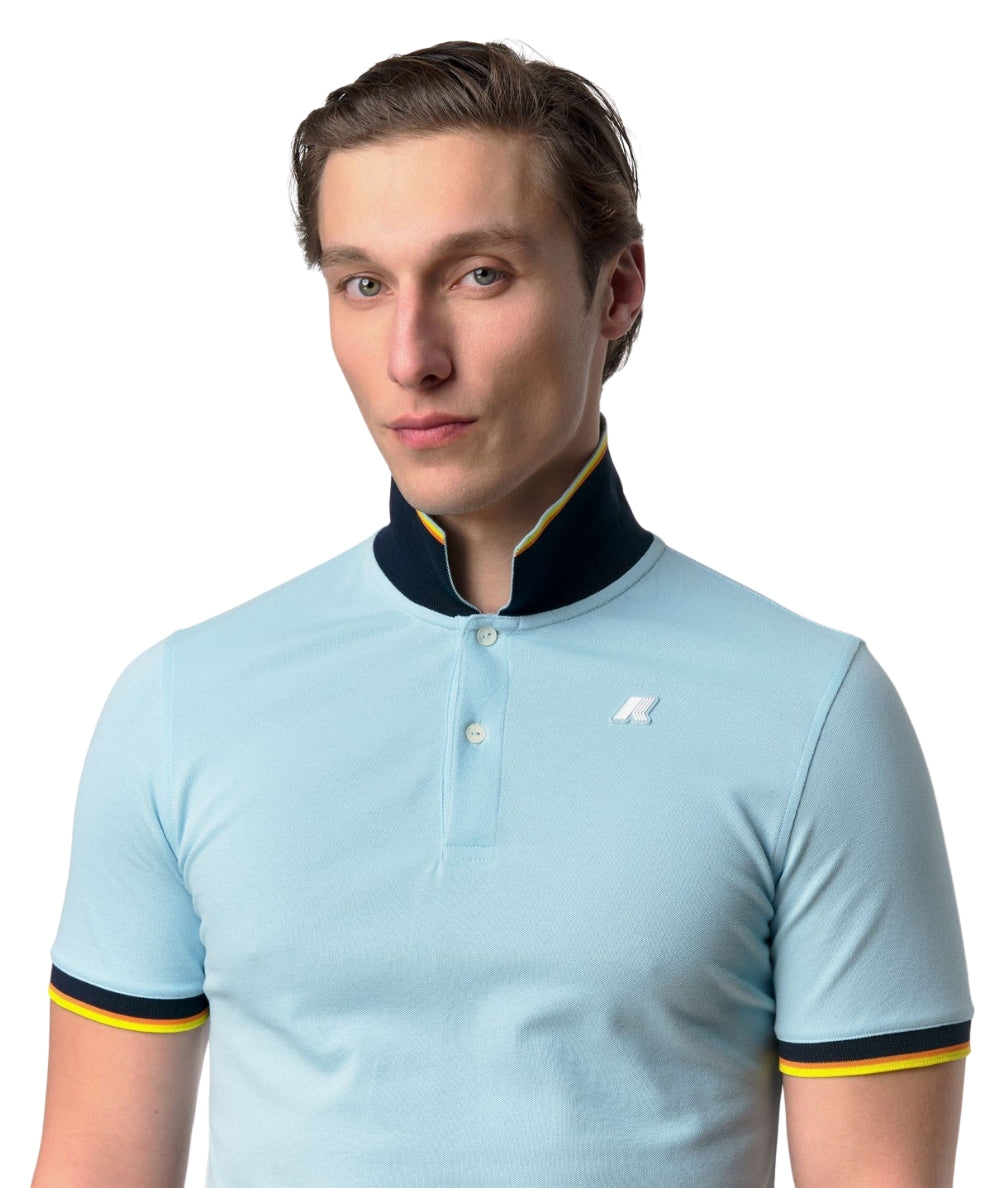 K-way Polo Vincent in Cotone Piquet K1125BW Azzurro