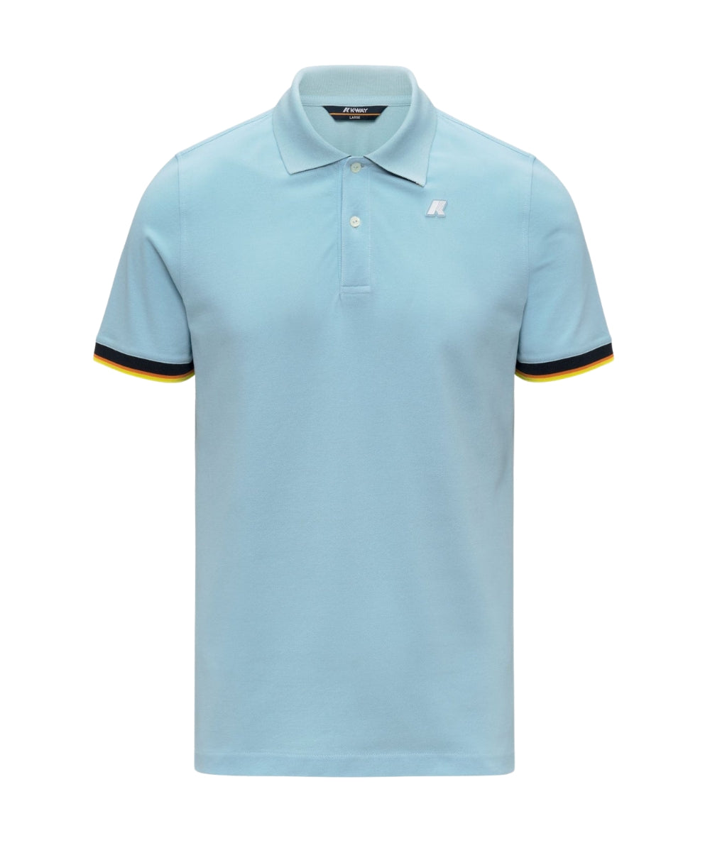 K-way Polo Vincent in Cotone Piquet K1125BW Azzurro
