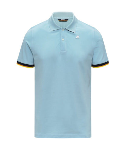 K-way Polo Vincent in Cotone Piquet K1125BW Azzurro