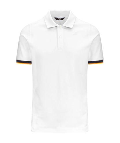 K-way Polo Vincent in Cotone Piquet Stretch K1125BW Bianco