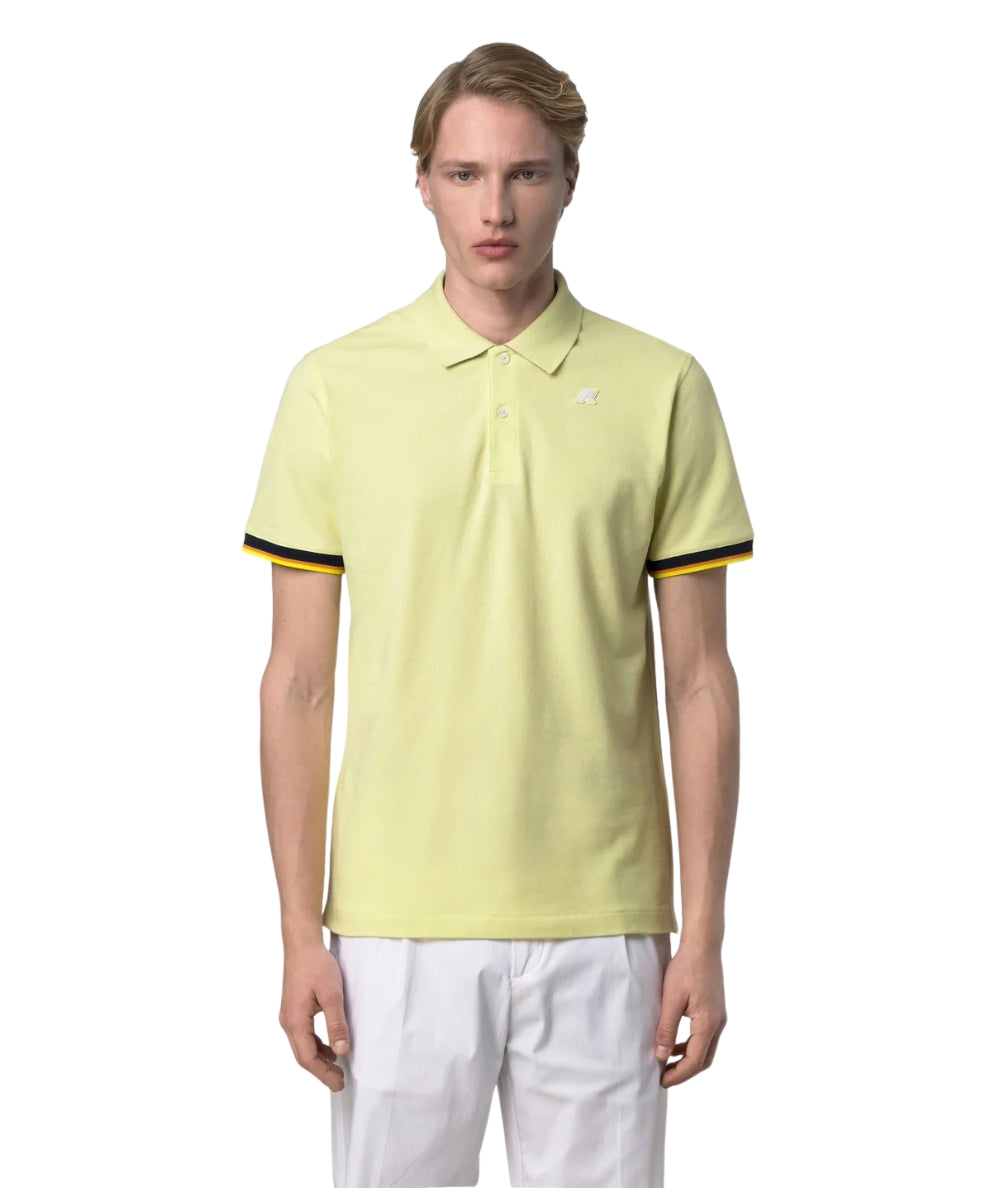 K-way Polo Vincent in Cotone Piquet Stretch K1125BW Giallo