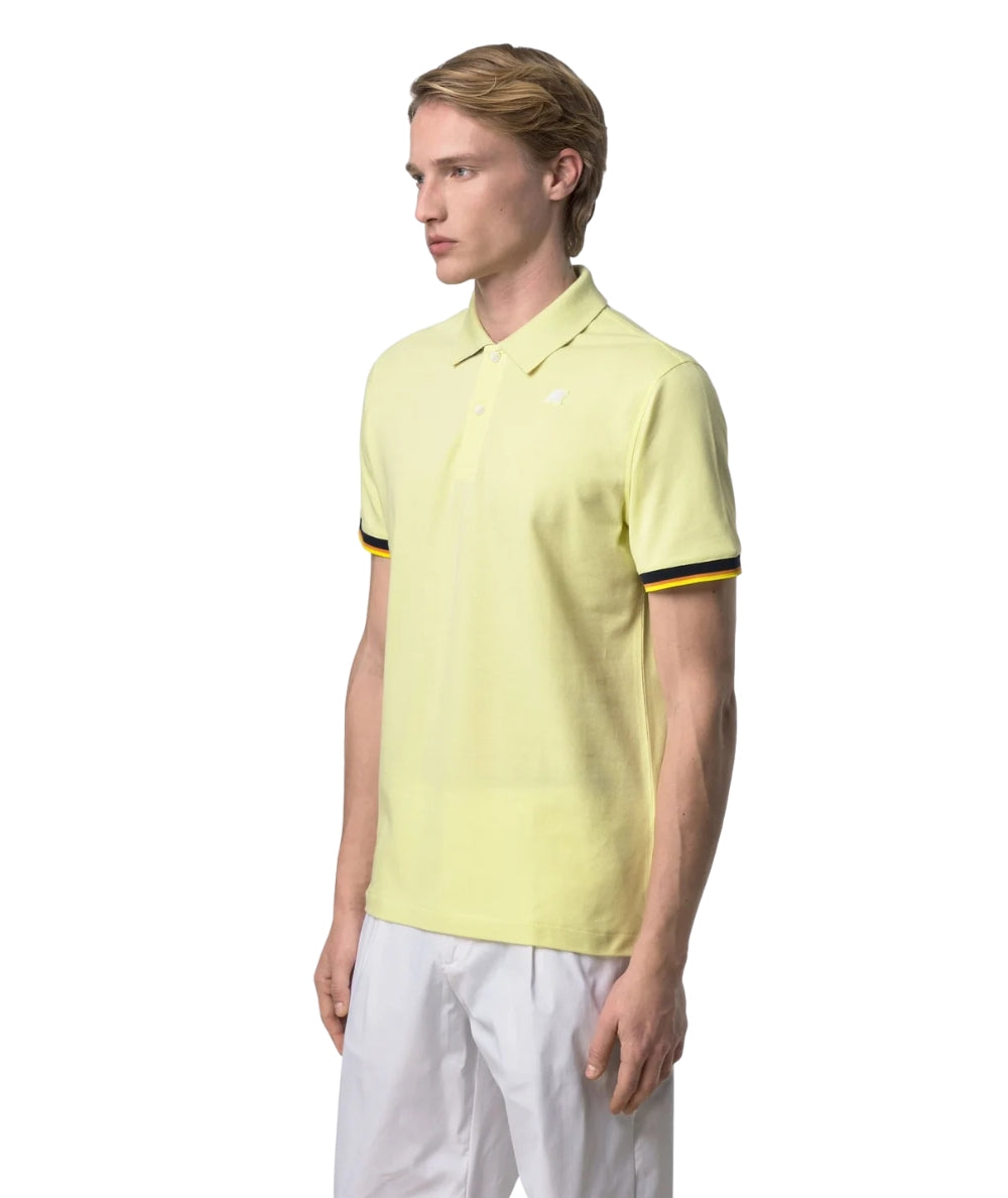 K-way Polo Vincent in Cotone Piquet Stretch K1125BW Giallo