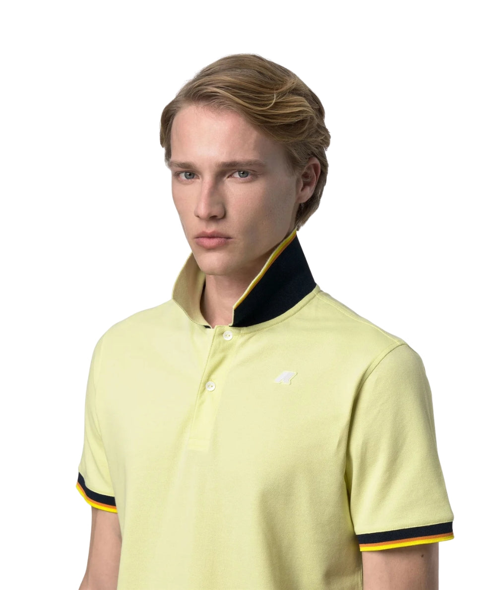K-way Polo Vincent in Cotone Piquet Stretch K1125BW Giallo