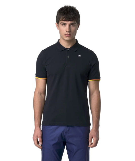 K-way Polo in Cotone Piquet Vincent K1125BW Blu Navy